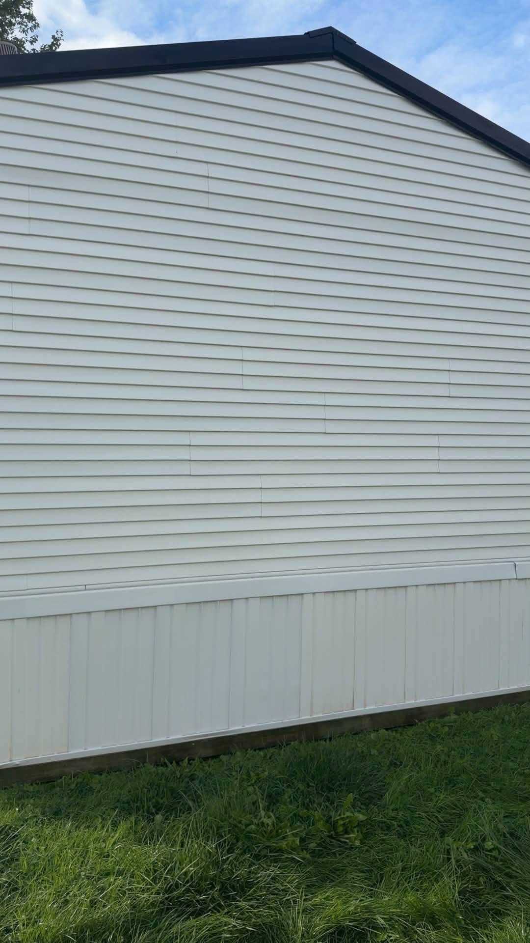 White house siding after cleaning